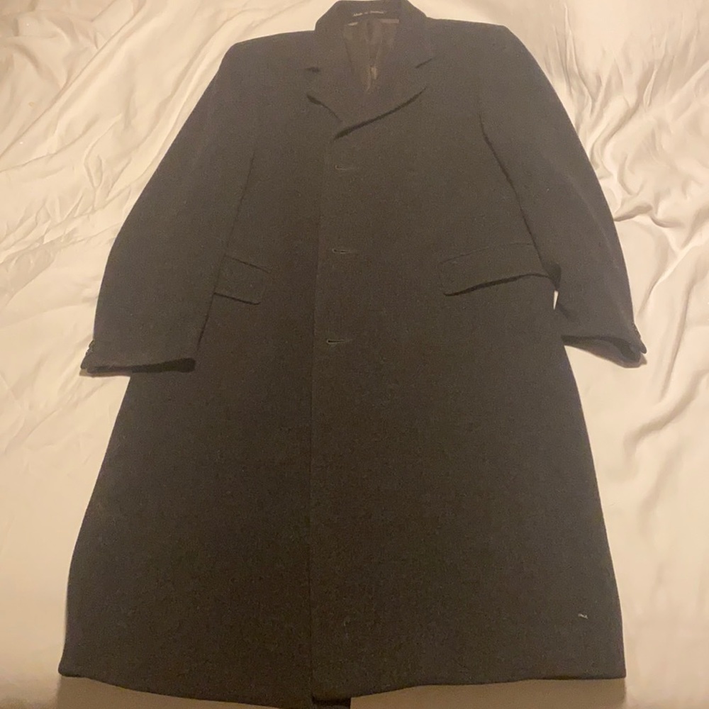 Black wool overcoat